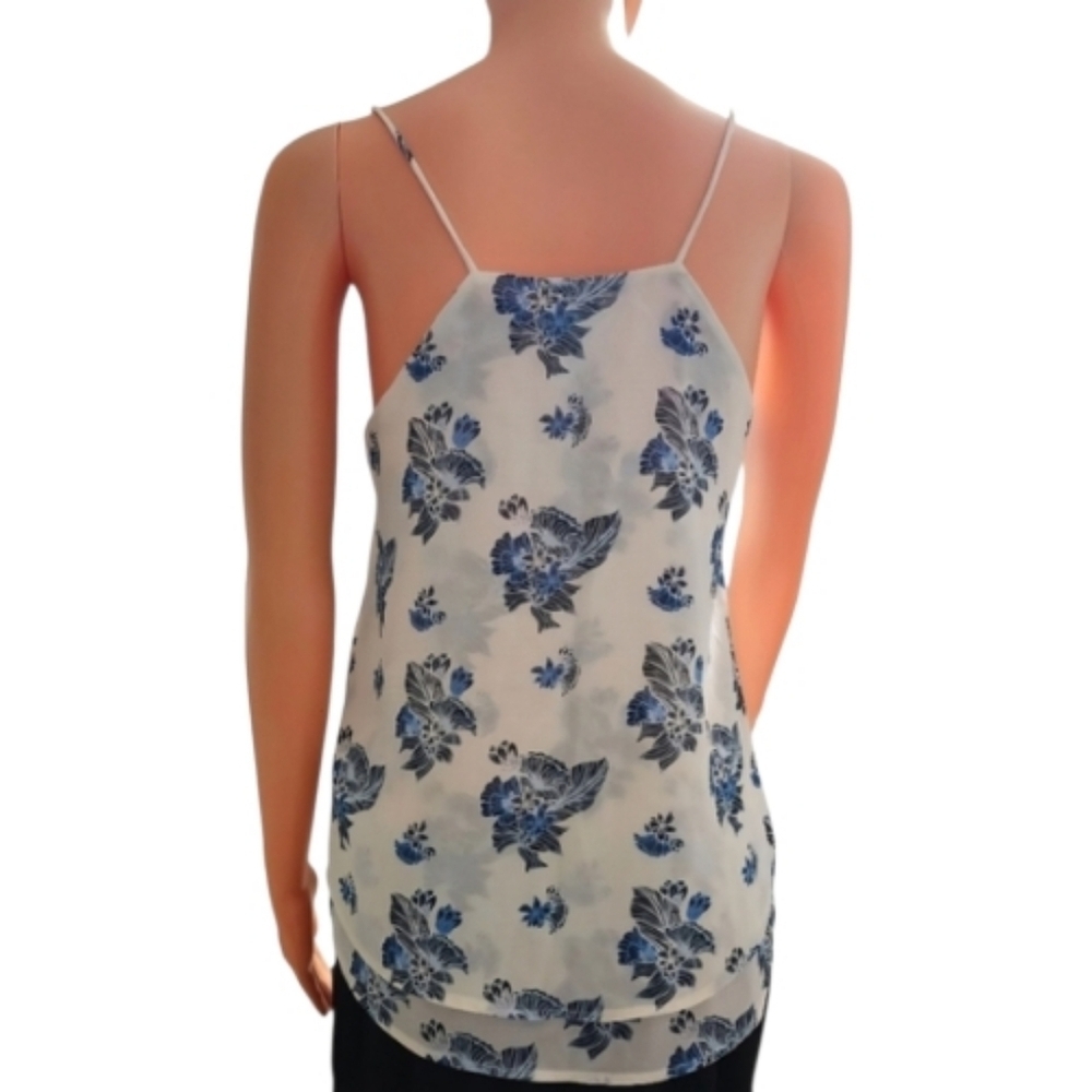 H&M Blue Floral Double Layer Sleeveless Chiffon Top – Size 4. - Picture 6 of 8